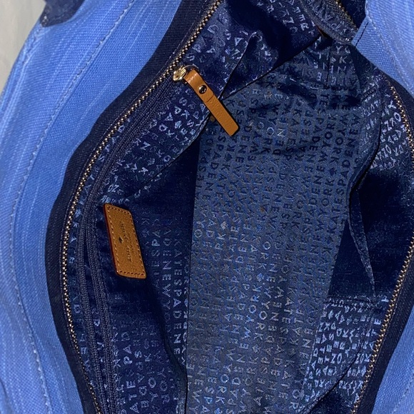Navy & Blue Kate Spade Stripe Canvas Purse - Picture 4 of 6